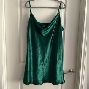 Arula Green Satin Cami Dress